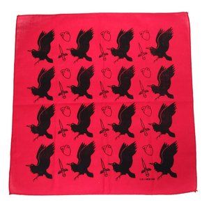 Raven's Feast Black Ravens on Red  Handkerchief or Pocketsquare